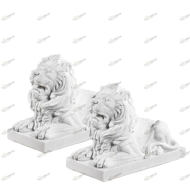 Статуэтки декоративные металлические 2 шт серебряные Lion EICHHOLTZ EICHHOLTZ 062742 Белый 