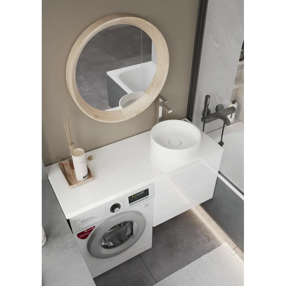 Столешница в ванную Scandi SC-120B 47x120x4 см литьевой мрамор цвет белый 83603366 STLM-2112937 Santreyd - Вид №4