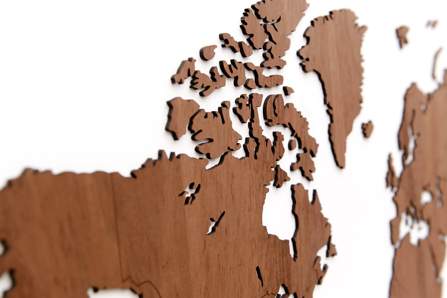 1803 Карта-пазл wall decoration exclusive, 130х78 см, африканское сапеле Mimi  - Вид №2