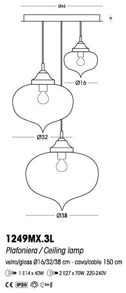 Cangini & Tucci Подвесной светильник из дутого стекла Arabesque 1249mx.3l - Вид №2