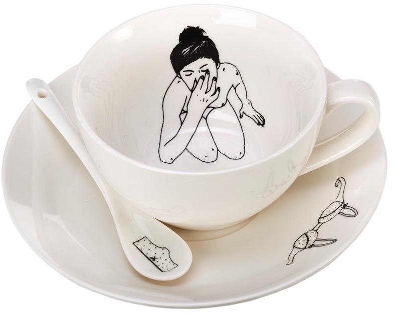 Pols Potten Набор фарфоровых чашек с блюдцем Undressed 230-400-178  - Вид №4