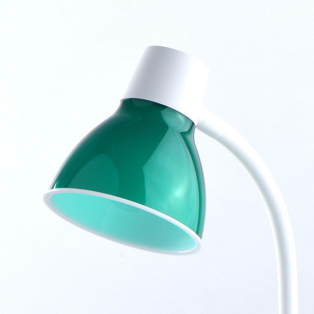 Настольная лампа белая с зеленым плафоном "Ракурс" 631036101 DE MARKT КЛАССИЧЕСКИЕ 00-3834934 Белый;зеленый;яркие  - Вид №3