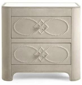 Gianfranco Ferré Home Прямоугольная прикроватная тумбочка из кожи с ящиками Infinity