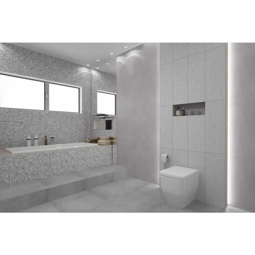 Плитка настенная Azori Terrazzo Grigio 25.1x70.9 см 1.25 м² цвет серый Alba STLM-2145714 - Вид №1