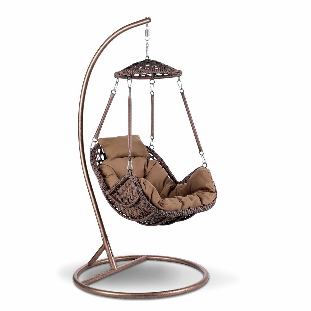 Подвесное кресло искусственный ротанг коричневое AFINA  00-3860513 Коричневый  - Вид №1