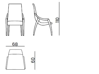 Кожаный мягкий стул с подлокотниками Bizzotto Italia Symphony-Infinity ARCH-00033201 - Вид №4