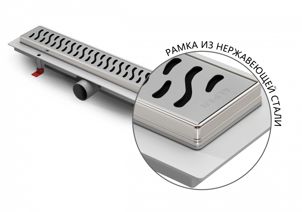 Водоотводящий желоб ALPEN Harmony ALP-650HN1 с рамкой  - Вид №4