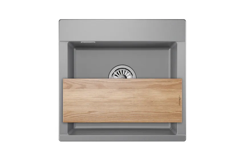 ES-5201, АЛЮМИНИУМ, кухонная мойка, кварц, ESTETICA GRANULA 5201-ST165 - Вид №3