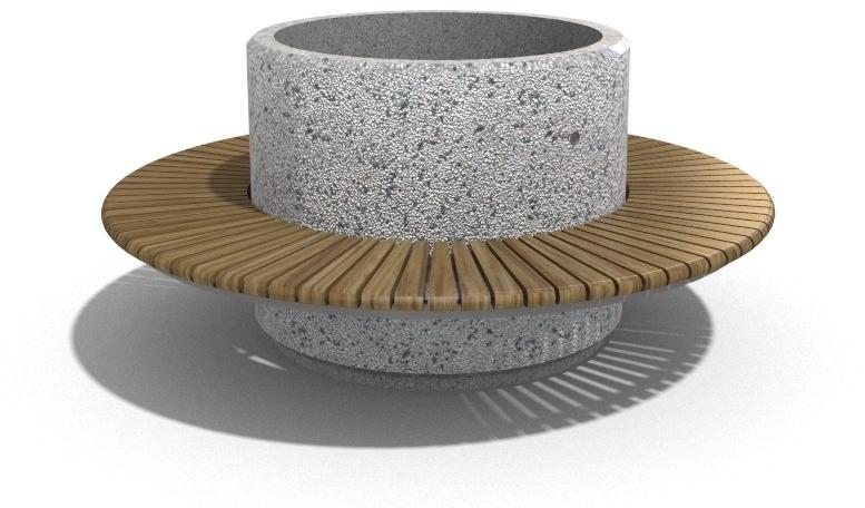 ENCHO ENCHEV - ETE Модульная круглая бетонная скамья со встроенной сеялкой  193  - Вид №6