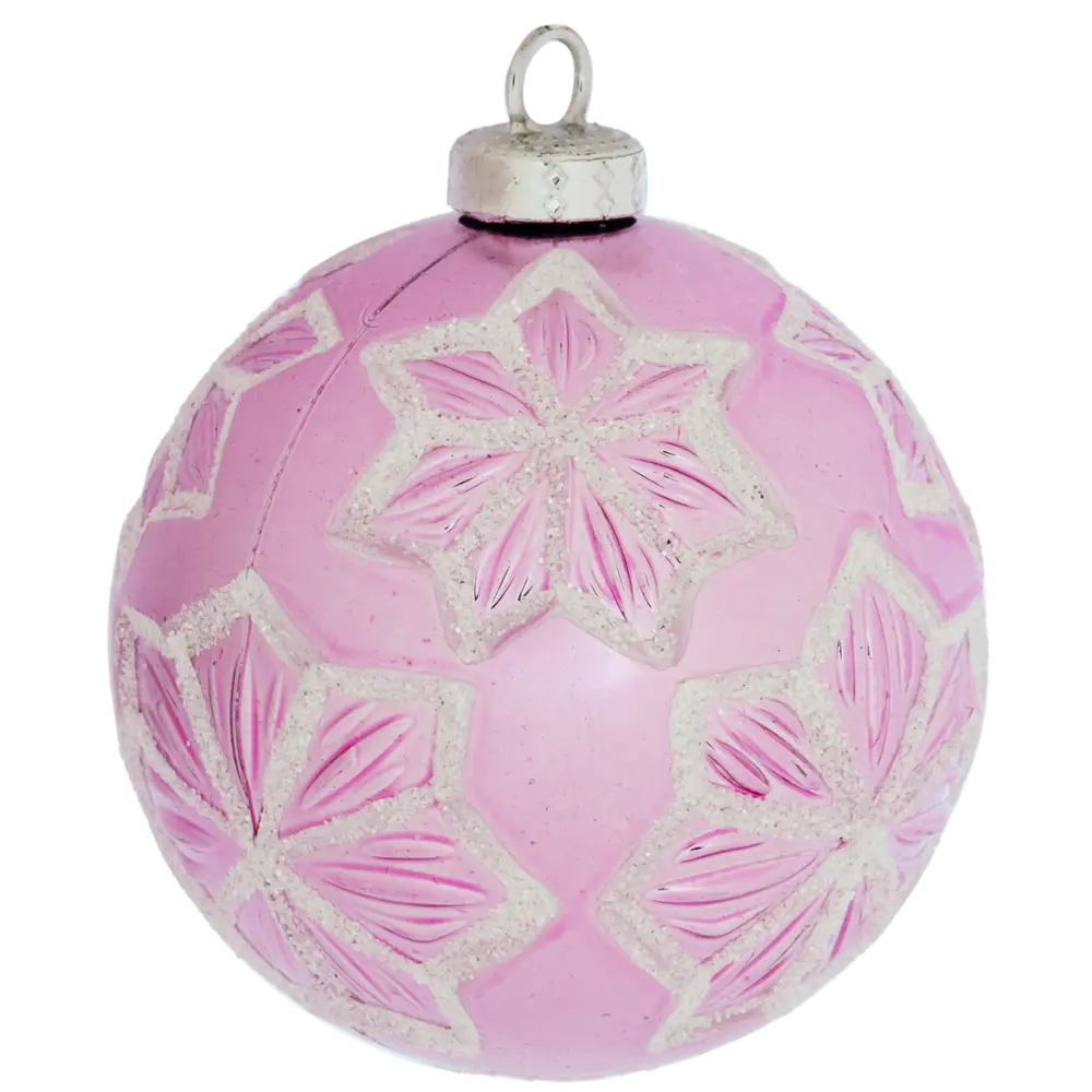 85156518 Елочный шар «Изгибы» ø8 см пластик розовый STLM-0962634 Santreyd 
