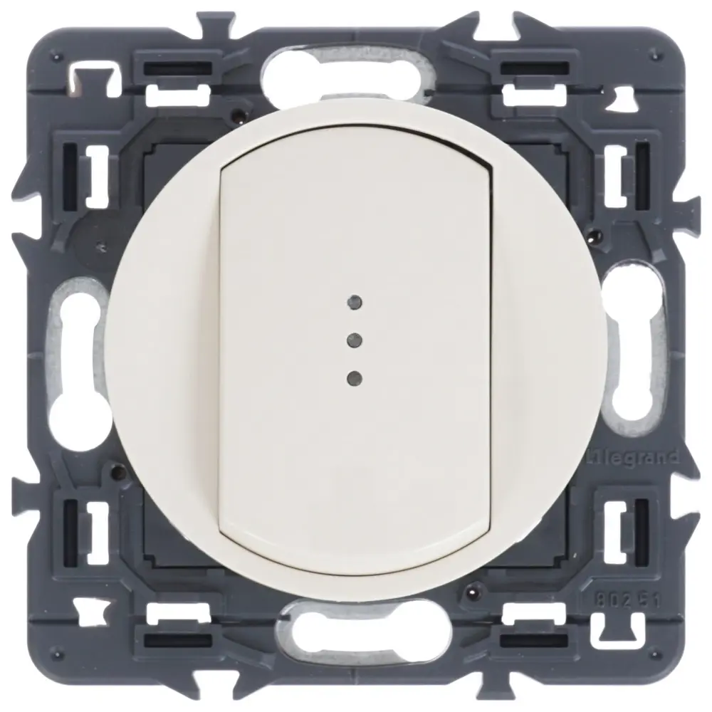 Выключатель проходной Legrand Celiane, 1 клавиша, с подсветкой, цвет бежевый STLM-2189042