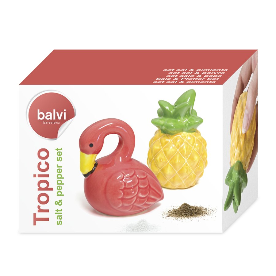 Солонка и перечница керамические разноцветные Tropico BALVI ДИЗАЙНЕРСКИЕ 00-3870620 Желтый;зеленый;разноцветный  - Вид №3