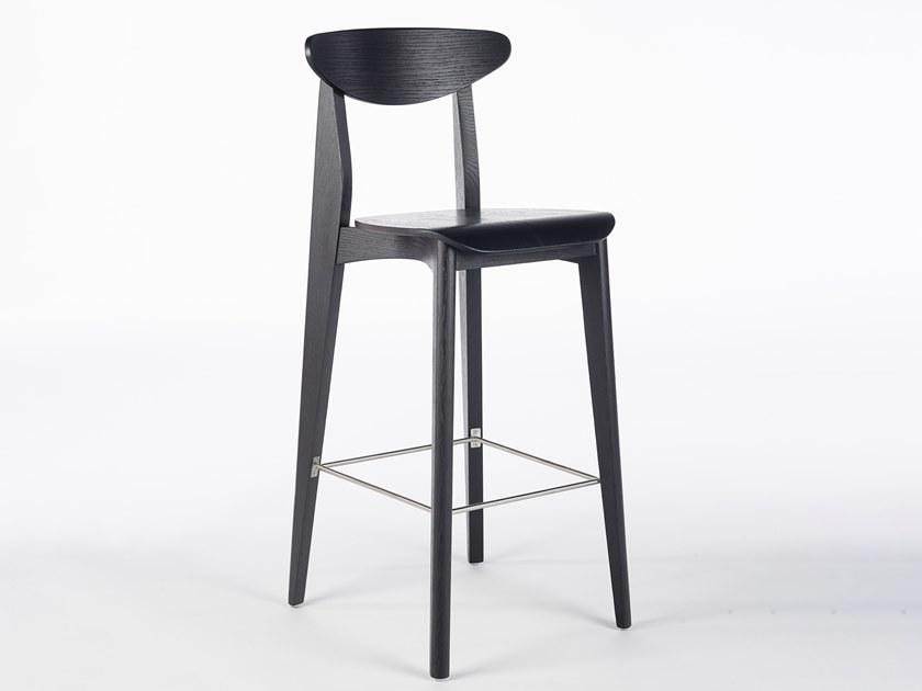 Wildspirit Высокий деревянный табурет со спинкой Ink sun-id-1463914 - Вид №2