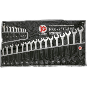 62585 Калибр Набор ключей комбинированных НКК-25Т (25 штук, CrV)