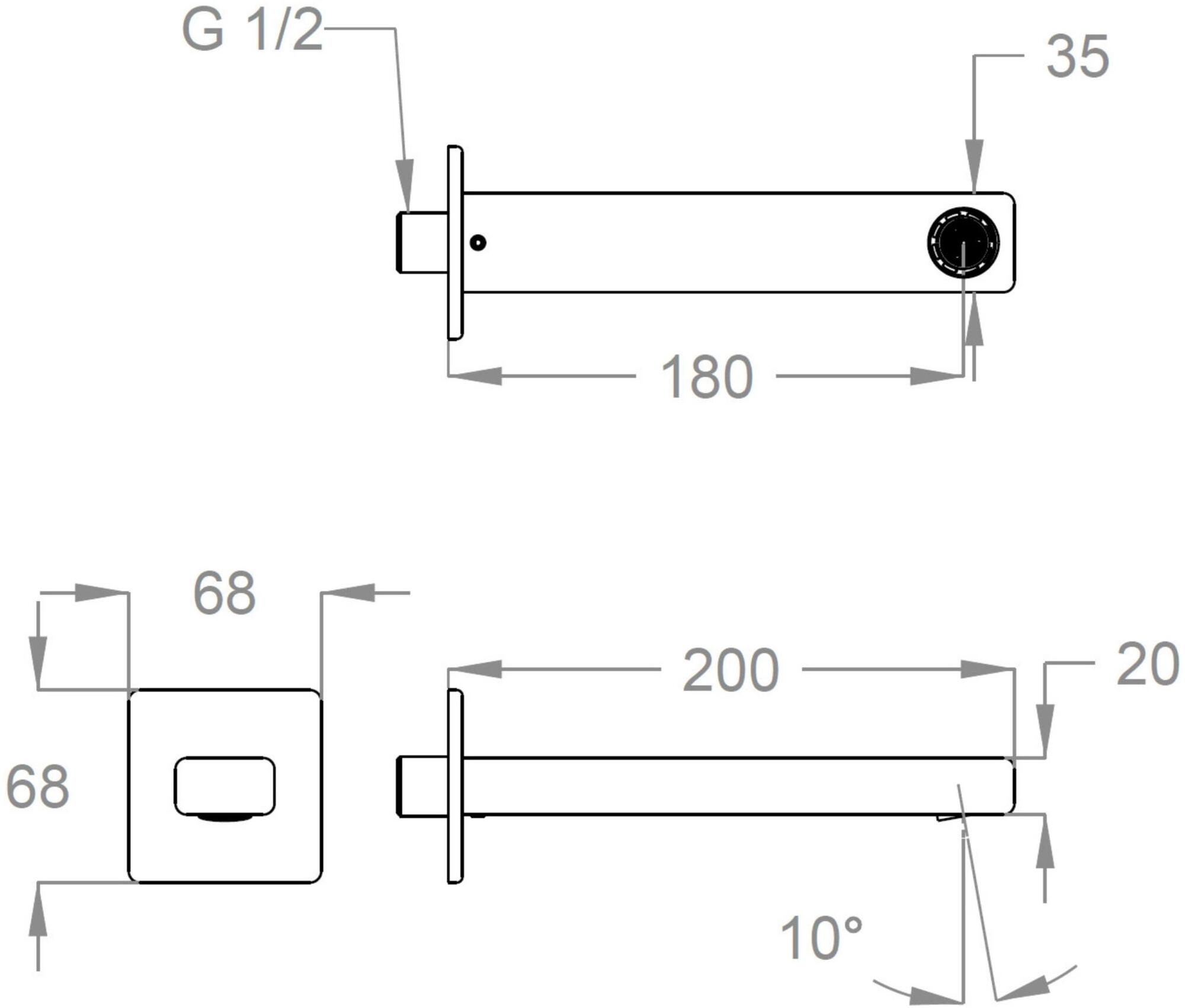 Fir Italia Излив из латуни с настенной пластиной Kelio 63 6344114 - Вид №1