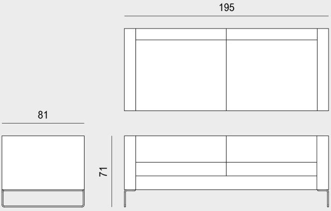 Viganò 3-х местный кожаный диван по контракту Cubiko sun-id-1500733 - Вид №6