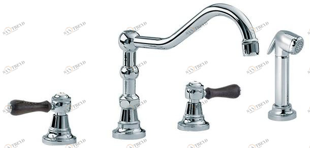 rvb Смеситель для кухни, устанавливаемой на столешнице, с вытяжным душем 1935 wood 1936.11.27-cc