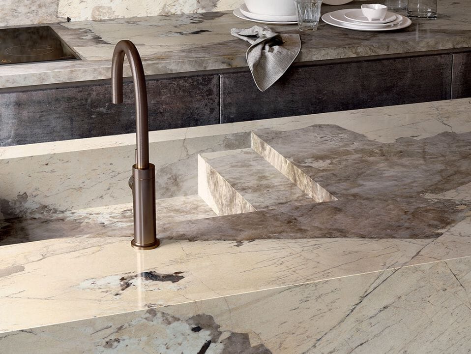 Столешница из керамогранита с мраморным эффектом CERAMICA FONDOVALLE MYTOP ARCH-00017903