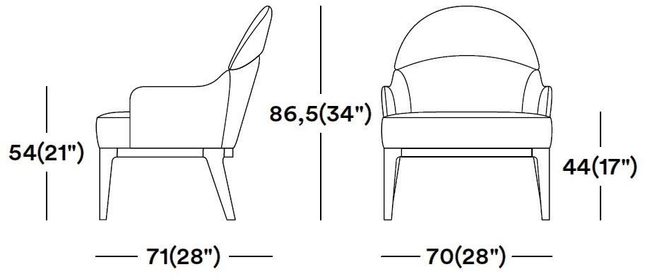 Tirolo Кресло из ткани с подлокотниками Aston 062 p - Вид №3