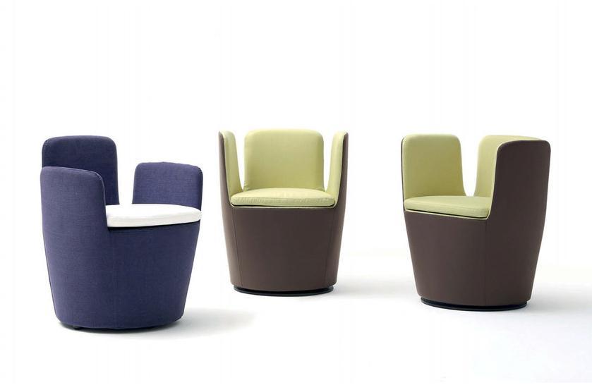 arflex Вращающееся кресло с обивкой из ткани с подлокотниками sun-id-1371767 - Вид №1