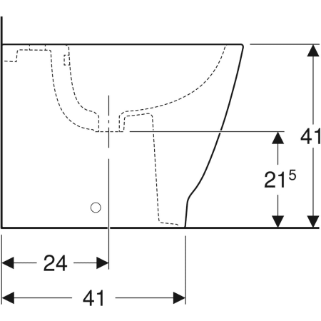 500.841.00.1 Напольное биде Geberit Smyle Square, приставное, закрытая форма Geberit  - Вид №4