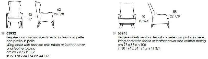 Giorgetti Кожаное кресло Bergere с подлокотниками Mobius sun-id-1377860 - Вид №5