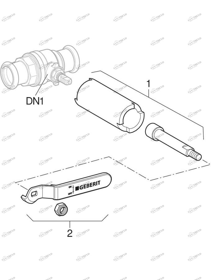GEBERIT  Шаровые краны Geberit Mapress, NPW, с рукояткой 2009 sun-id-1011924