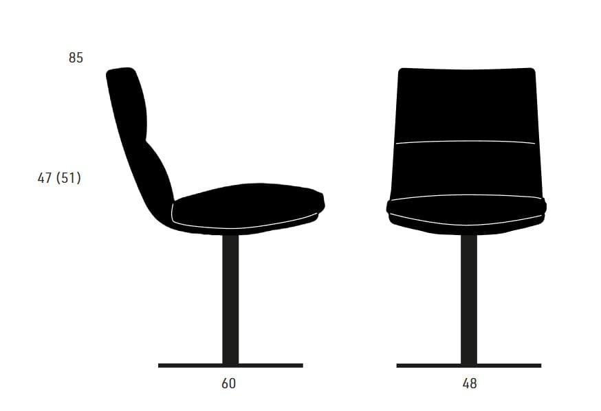 Кожаный поворотный мягкий стул KFF Faye ARCH-00061321 - Вид №3