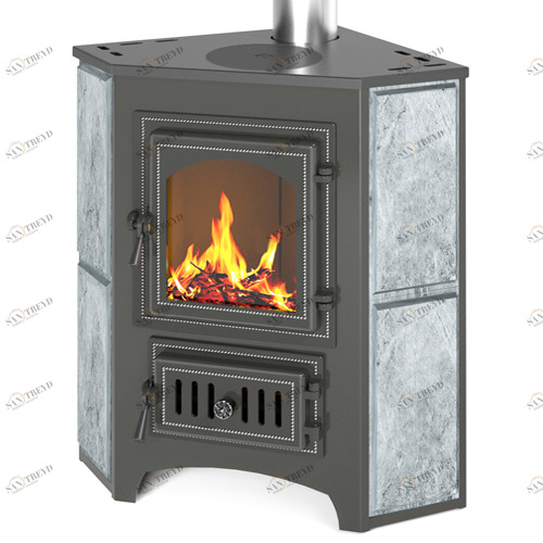 Печь-камин Везувий ПК-01 (220) угловой с комфоркой (талькохлорит) 6532