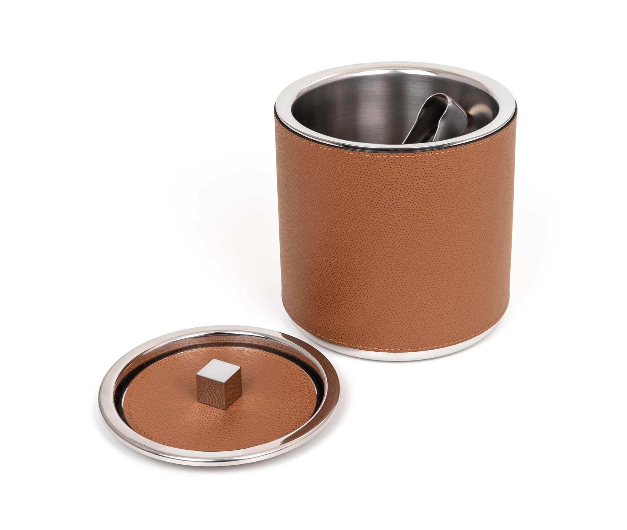 Ведро для льда - Ø 15XH17 см / зернистая кожа_coffee Pinetti 00.1365.029.015 - Вид №1