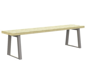 Стальная и деревянная скамья без спинки