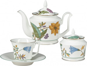 10629240 Императорский фарфоровый завод Сервиз чайный 6/14 "Июньская палитра" "Юлия" Фарфор костяной