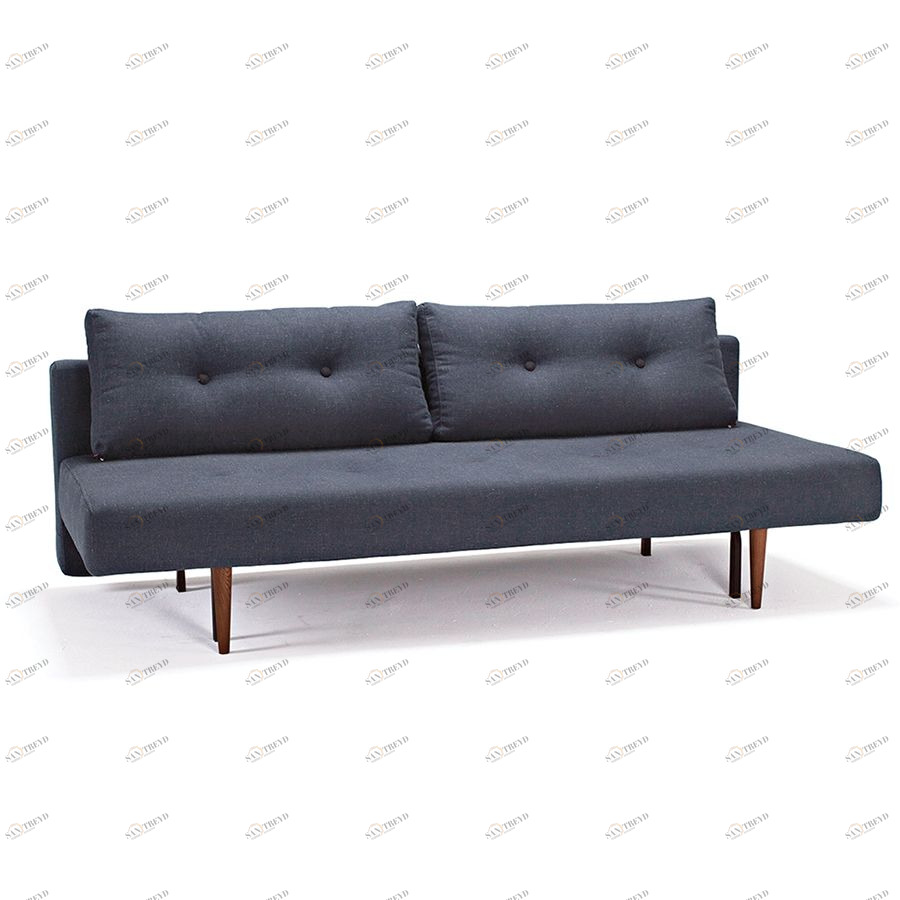 Диван Recast Plus с ножками из темного дерева и черной рамой, тёмно-синий Innovation Living RECASTPLUS515