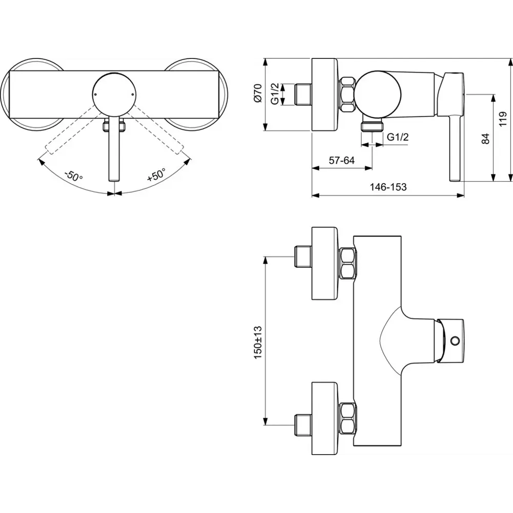 Смеситель для душа Ideal Standard Kolva однорычажный цвет белый 82331862 STLM-2068993 - Вид №6