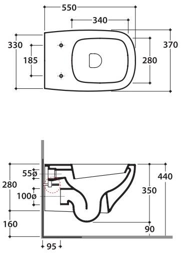 Gn001/gns02/ges02 bi Подвесной унитаз настенный Белый Ceramica Globo Genesis Италия - Вид №7