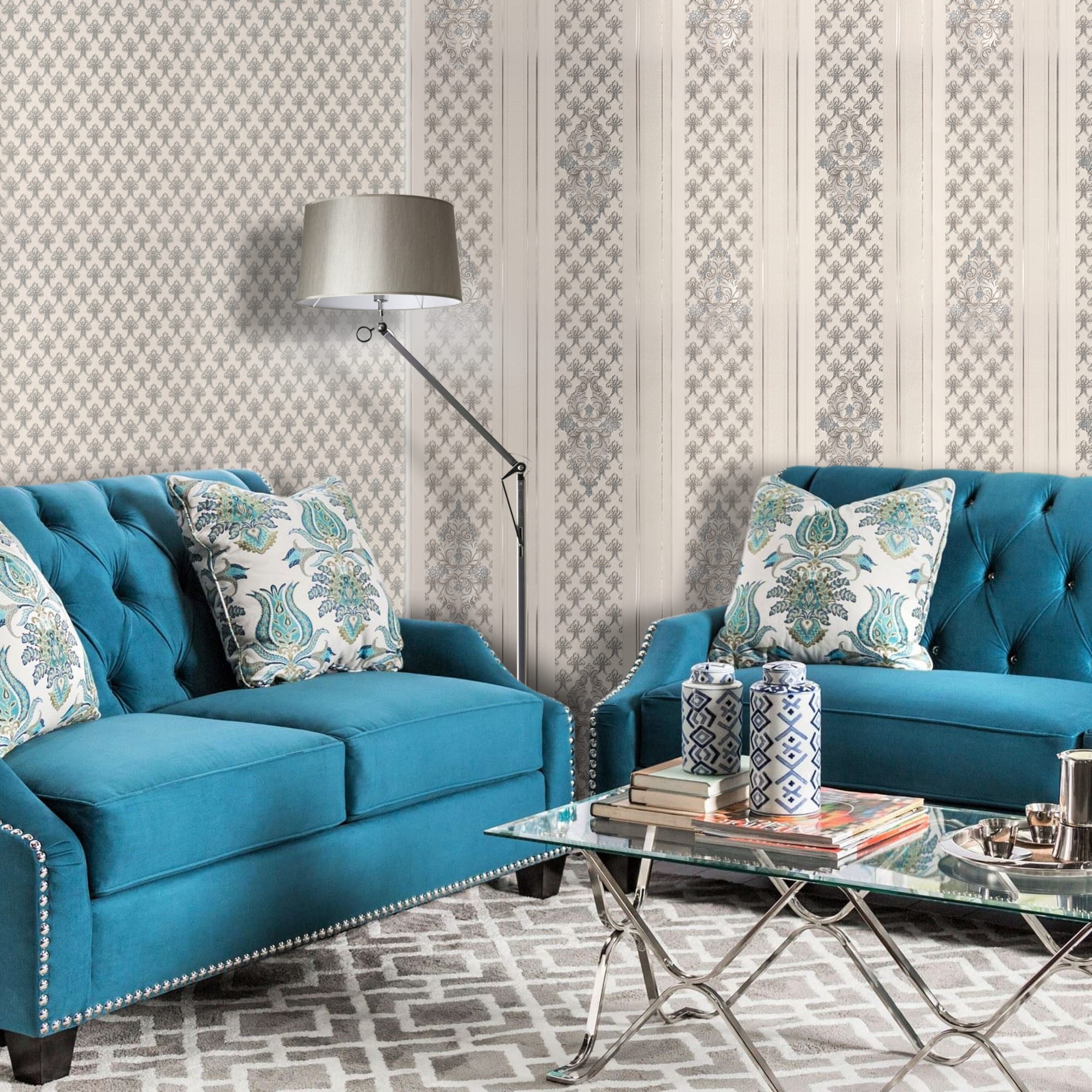 82938308 Обои бумажные Гомельобои серые 0.53 м 9119-21 Жаклин Santreyd - Вид №3