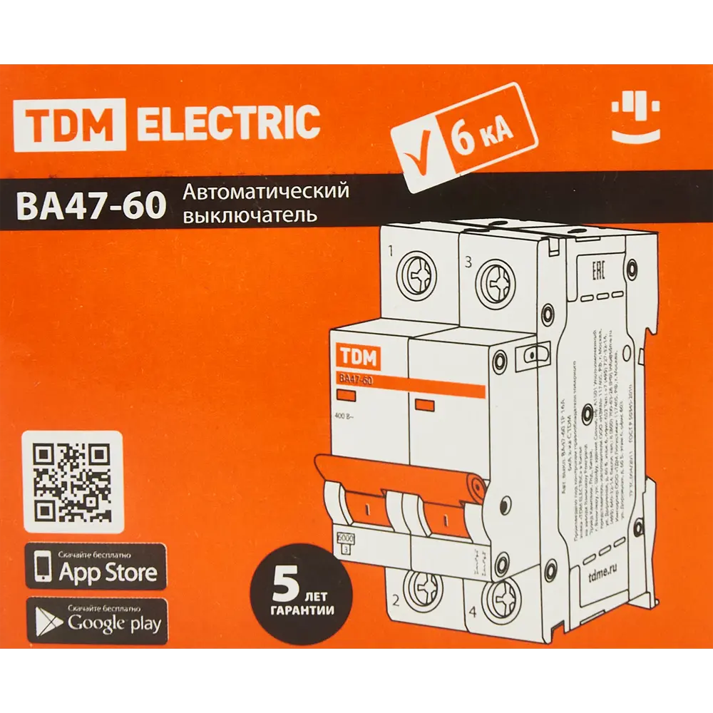 Автоматический выключатель TDM Electric ВА47-60 2P C63 А 6 кА SQ0223-0099 84399464 STLM-2048588  - Вид №5