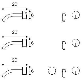 FALPER Смеситель для умывальника настенный из нержавеющей стали на 2 отверстия Acquifero sun-id-1450142 - Вид №9