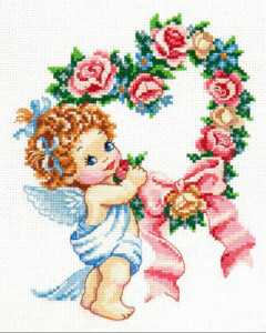 035-15 С Днём всех влюбленных Набор для вышивания Чудесная Игла 16 х 21 см Чудесная игла