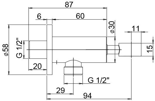 Paini - 50CR480T вывод для воды с держателем  - Вид №1