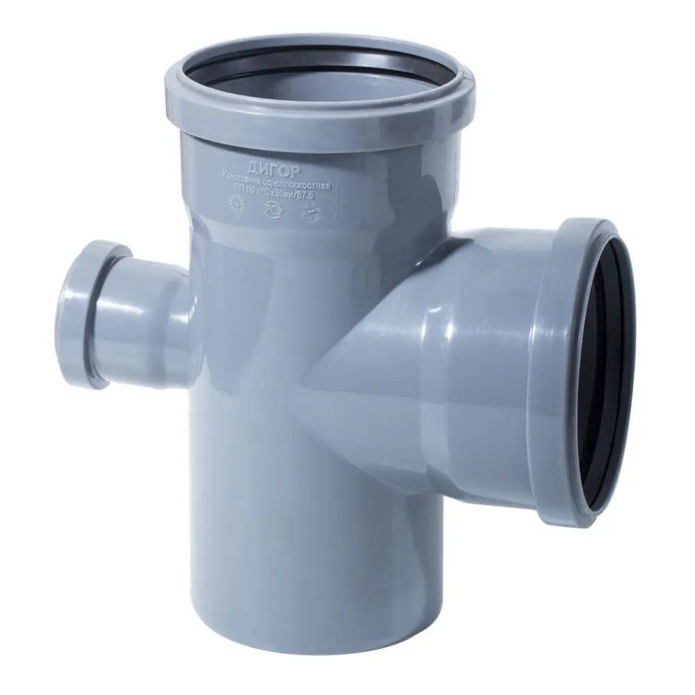 ПОЛИТЭК Крестовина канализационная 110x110x50/87° для разветвления труб 81965320 STLM-0015760