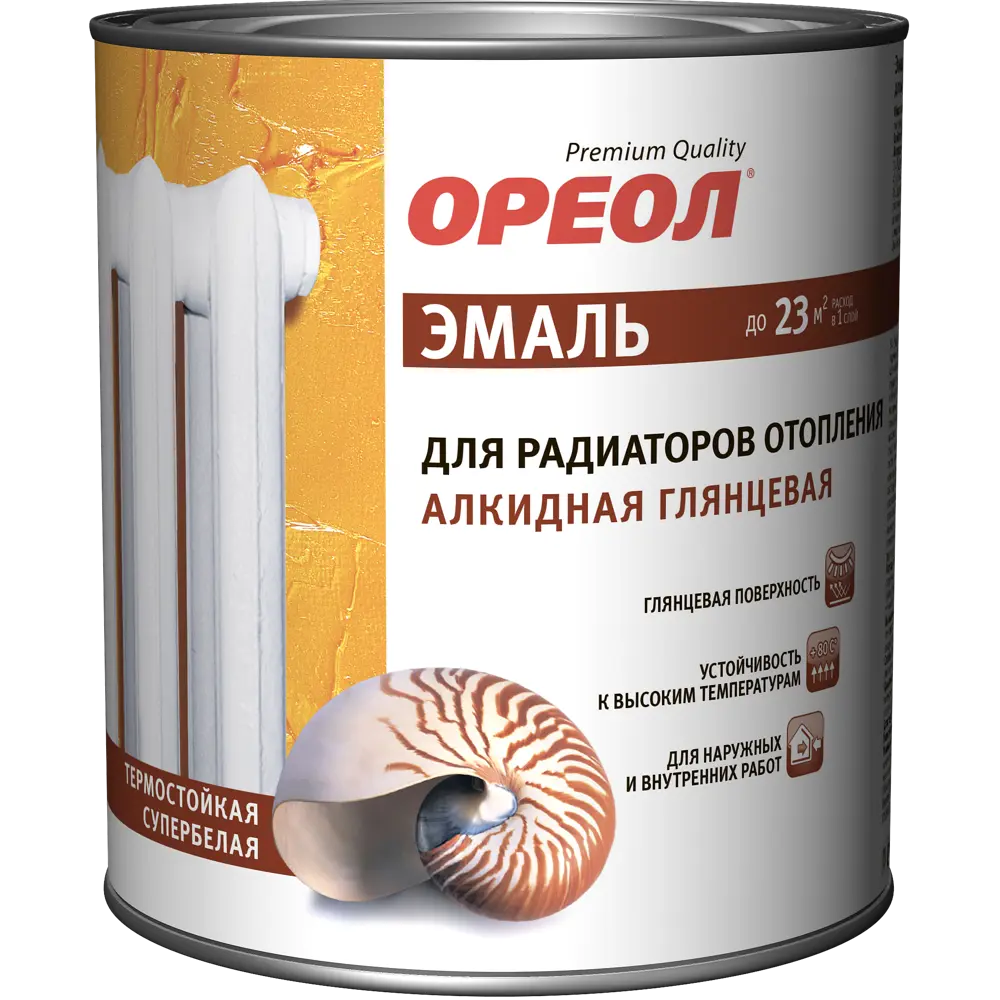 Эмаль алкидная для радиаторов отопления Ореол глянцевая 3 кг 84439970 STLM-2064161  - Вид №1