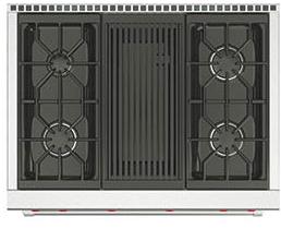 Wolf Встраиваемая газовая плита из нержавеющей стали с решеткой Piani cottura professionali Icbsrt364g
