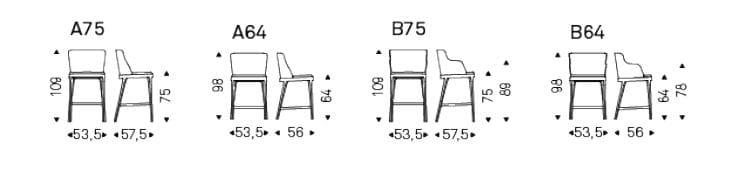 Высокий мягкий стул со спинкой Cattelan italia Magda ARCH-00145798 - Вид №3