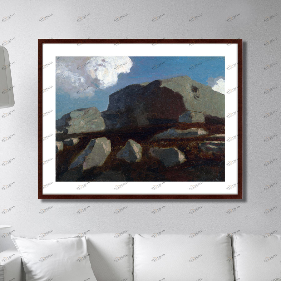 Картина: Landscape with Rocks, near Royan, 1875г. КАРТИНЫ В КВАРТИРУ  264114 Разноцветный 