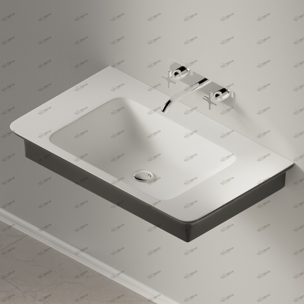 ACER10700RBG Подвесная раковина настенная прямоугольная Agape  серая 