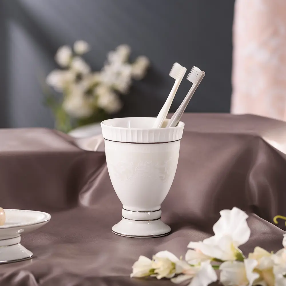 Стакан для зубных щёток настольный Verran Wess Elegance керамика цвет белый 13723611 STLM-2155738 - Вид №4