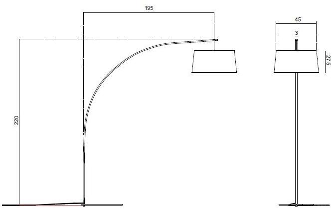 Egoitaliano Дуговая лампа из ткани и металла sun-id-1424862 - Вид №2