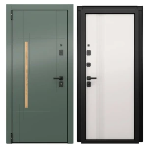 Дверь входная металлическая Грин Скейп 86x205 см левая шелк белый