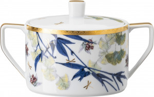 10654597 Rosenthal Сахарница Rosenthal Турандот 290мл, фарфор, белый, золотой кант Фарфор